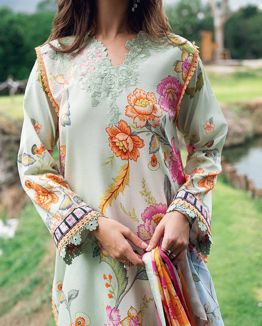Roheenaz | Garden Veal Printed Lawn 25 | Crimson Whisper by Maria Faisal - Registered Vendor of : Roheenaz - type : Ladies Clothes - 100% original wedding dresses