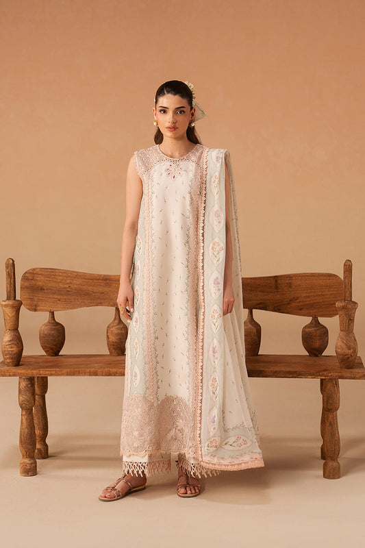 Afrozeh | The Haze 26 | Sunnival Ivory - Luxury Dress - available at Maria Faisal in UK and USA.
