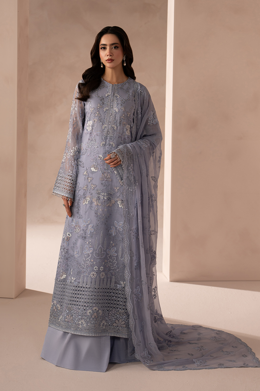Lavish Premium | Izhare Muhabbat | Grey Elegance - Formal Dress - available at Maria Faisal in UK and USA.