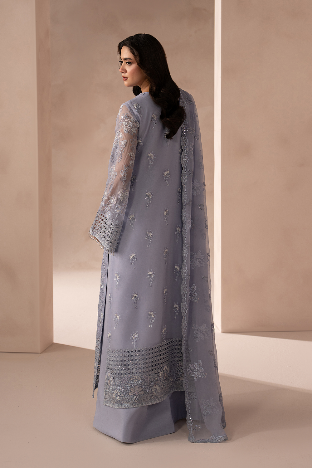 Lavish Premium | Izhare Muhabbat | Grey Elegance - Formal Dress - available at Maria Faisal in UK and USA.