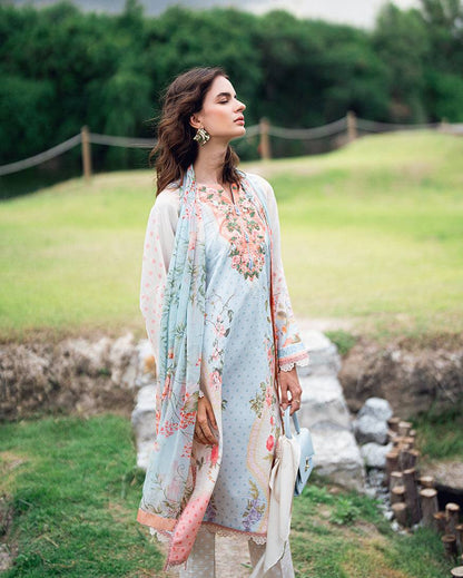 Roheenaz | Garden Veal Printed Lawn 25 | Cloudberey glaze by Maria Faisal - Registered Vendor of : Roheenaz - type : Ladies Clothes - 100% original wedding dresses