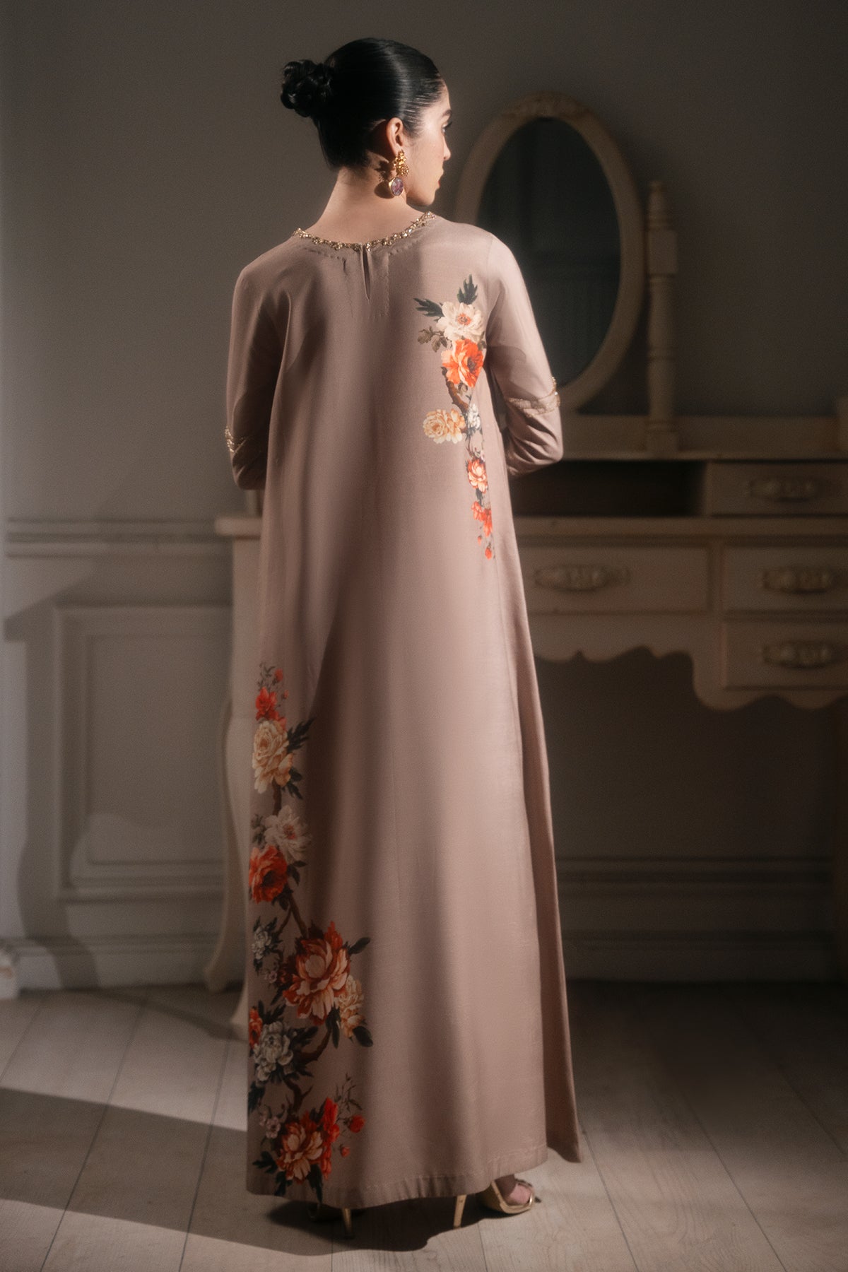 Mina Kashif | Emilie Formals | Koya (Beige) - Formal Dress - available at Maria Faisal in UK and USA.