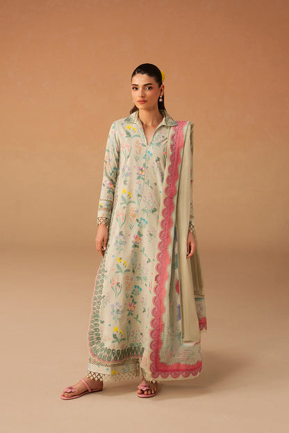 Afrozeh | The Haze 26 | Sunlaced Green - Luxury Dress - available at Maria Faisal in UK and USA.