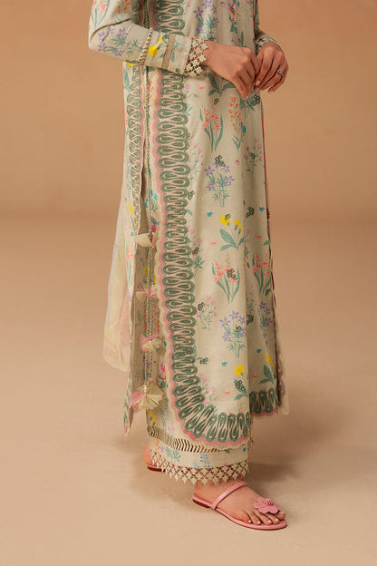 Afrozeh | The Haze 26 | Sunlaced Green - Luxury Dress - available at Maria Faisal in UK and USA.