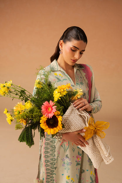 Afrozeh | The Haze 26 | Sunlaced Green - Luxury Dress - available at Maria Faisal in UK and USA.