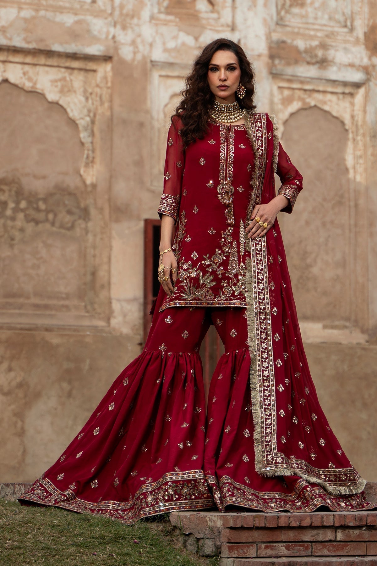 Charizma | Festive Pret  | CMA-6-226 - Dress - available at Maria Faisal in UK and USA.
