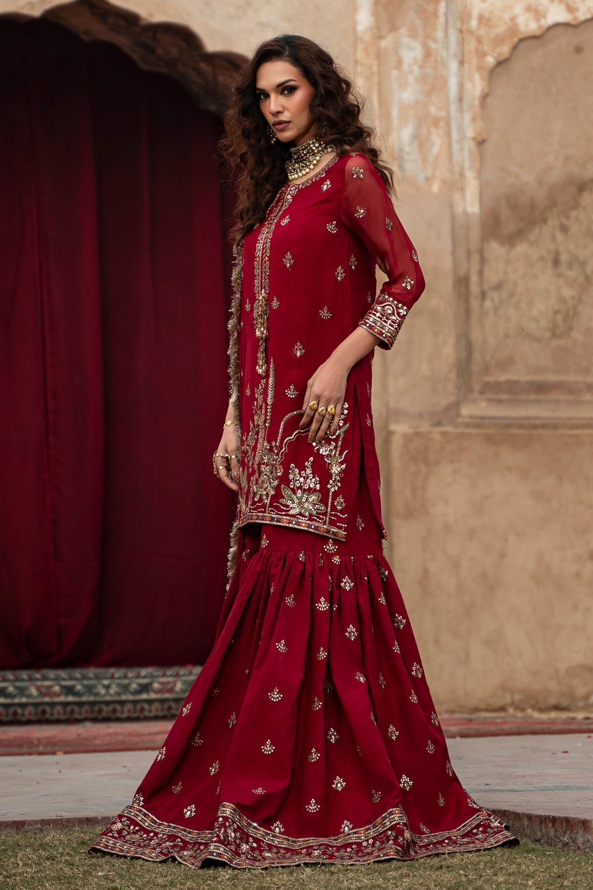Charizma | Festive Pret  | CMA-6-226 - Dress - available at Maria Faisal in UK and USA.