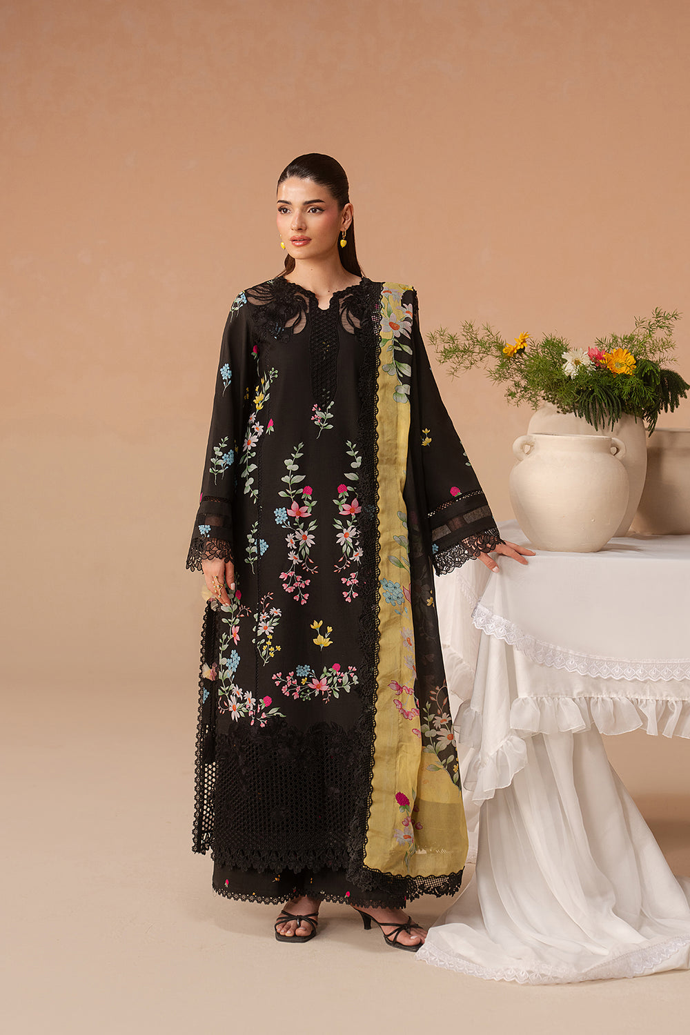 Afrozeh | The Haze 26 | Evania Rust - Luxury Dress - available at Maria Faisal in UK and USA.