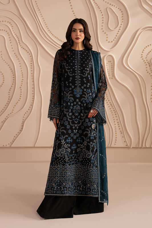 Lavish Premium | Izhare Muhabbat | Black Noir - Formal Dress - available at Maria Faisal in UK and USA.