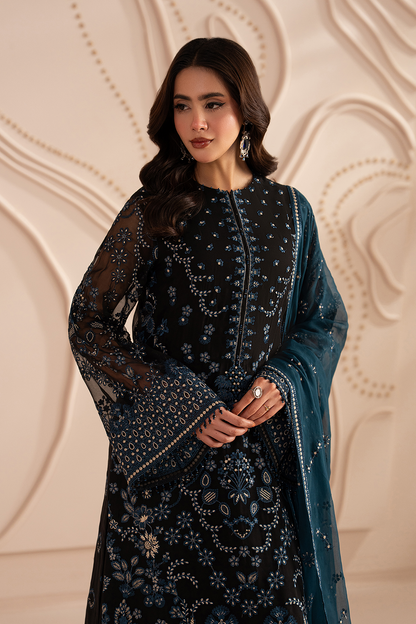 Lavish Premium | Izhare Muhabbat | Black Noir - Formal Dress - available at Maria Faisal in UK and USA.