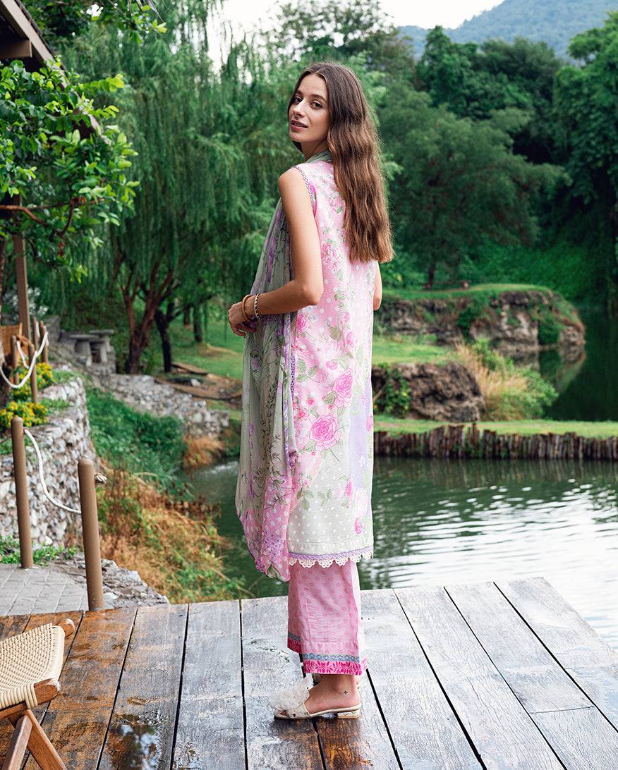 Roheenaz | Garden Veal Printed Lawn 25 | Tulip Sugar by Maria Faisal - Registered Vendor of : Roheenaz - type : Ladies Clothes - 100% original wedding dresses