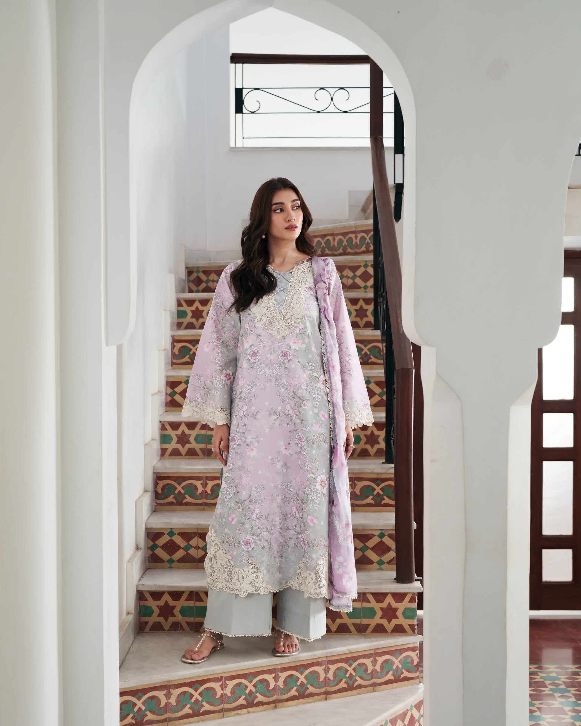 Neeshay | Summer Lines | BLUSHMERE - Luxury Dress - available at Maria Faisal in UK and USA.