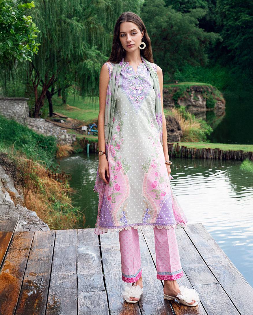 Roheenaz | Garden Veal Printed Lawn 25 | Tulip Sugar by Maria Faisal - Registered Vendor of : Roheenaz - type : Ladies Clothes - 100% original wedding dresses