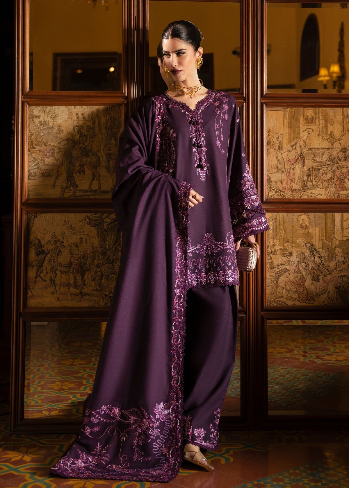 Roshanda – authentic Pakistani dress from the Gulana Winter 25 collection for women in the UK