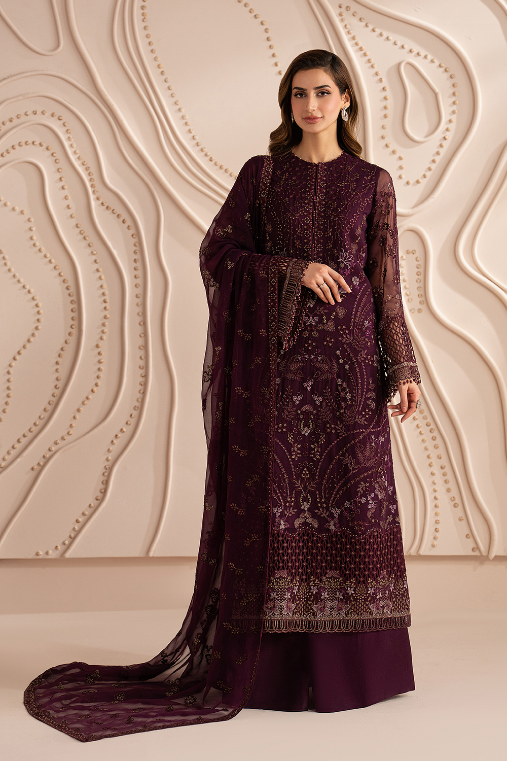 Lavish Premium | Izhare Muhabbat | CRIMSON BLOOM - Formal Dress - available at Maria Faisal in UK and USA.
