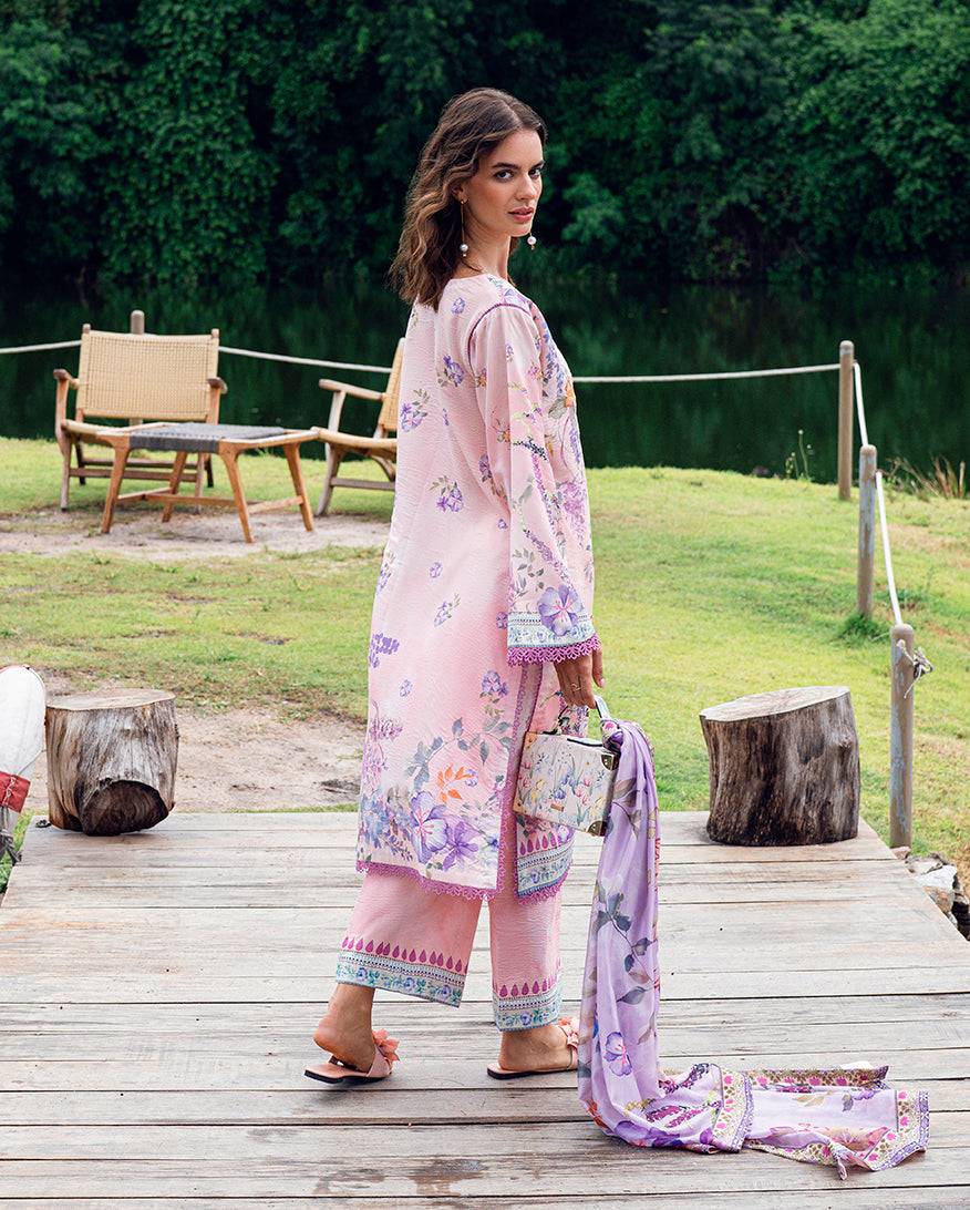 Roheenaz | Garden Veal Printed Lawn 25 |Lilac Dust by Maria Faisal - Registered Vendor of : Roheenaz - type : Ladies Clothes - 100% original wedding dresses