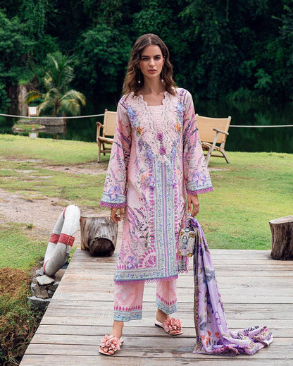 Roheenaz | Garden Veal Printed Lawn 25 |Lilac Dust by Maria Faisal - Registered Vendor of : Roheenaz - type : Ladies Clothes - 100% original wedding dresses