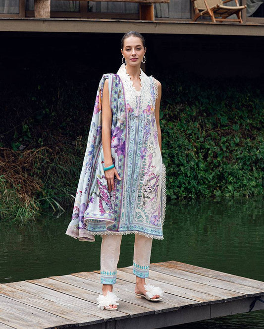 Roheenaz | Garden Veal Printed Lawn 25 | Bloom Glimmer by Maria Faisal - Registered Vendor of : Roheenaz - type : Ladies Clothes - 100% original wedding dresses