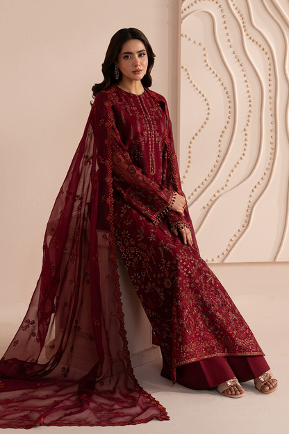 Lavish Premium | Izhare Muhabbat | Red Ruby - Formal Dress - available at Maria Faisal in UK and USA.