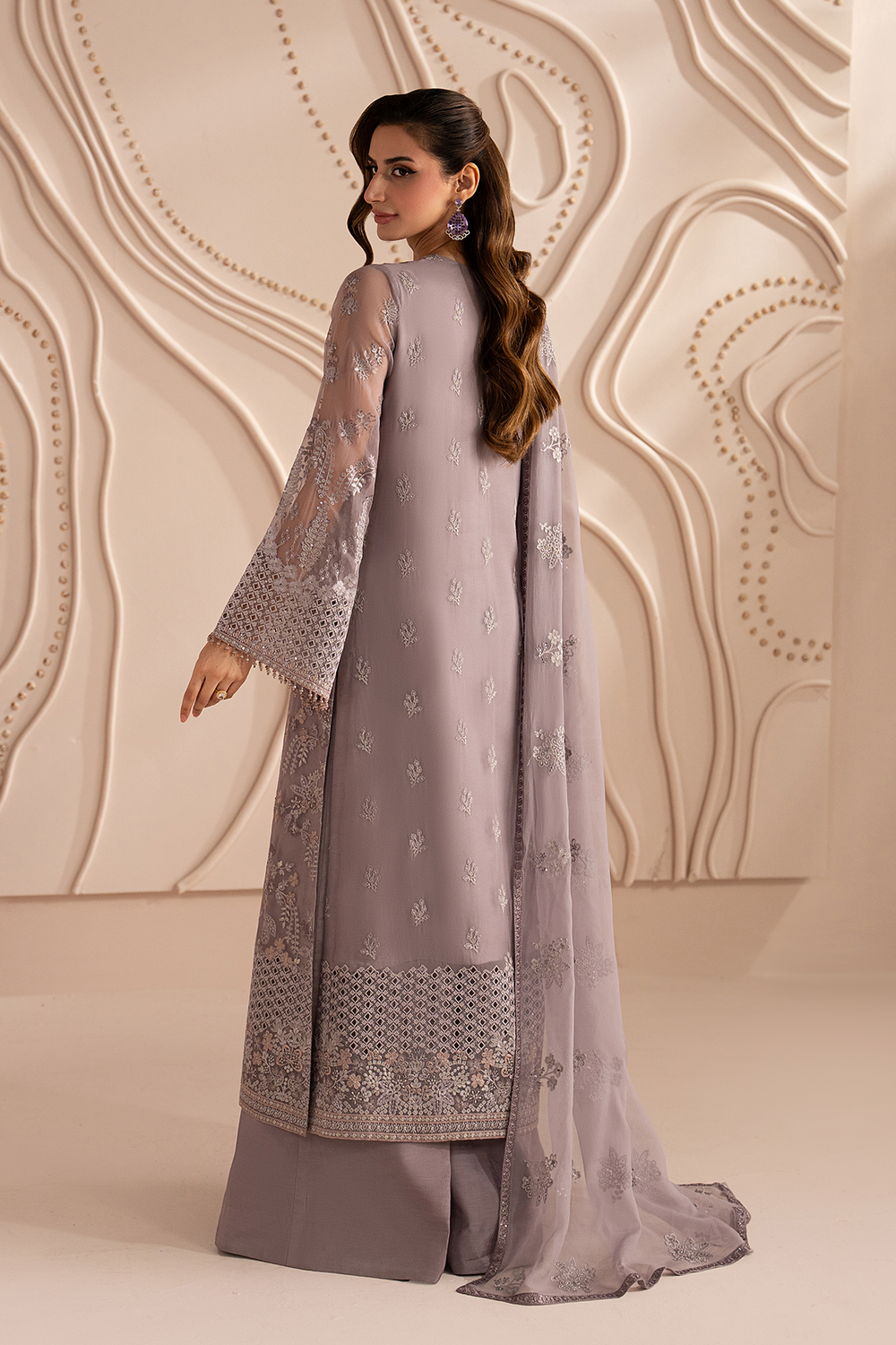 Lavish Premium | Izhare Muhabbat | Lavender Dream - Formal Dress - available at Maria Faisal in UK and USA.