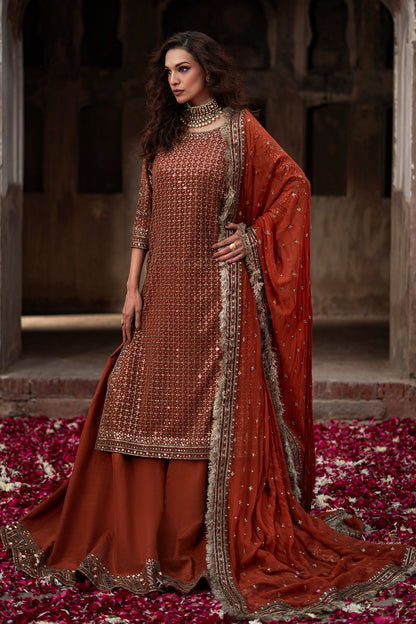 Charizma | Festive Pret  | CMA-6-222 - Dress - available at Maria Faisal in UK and USA.