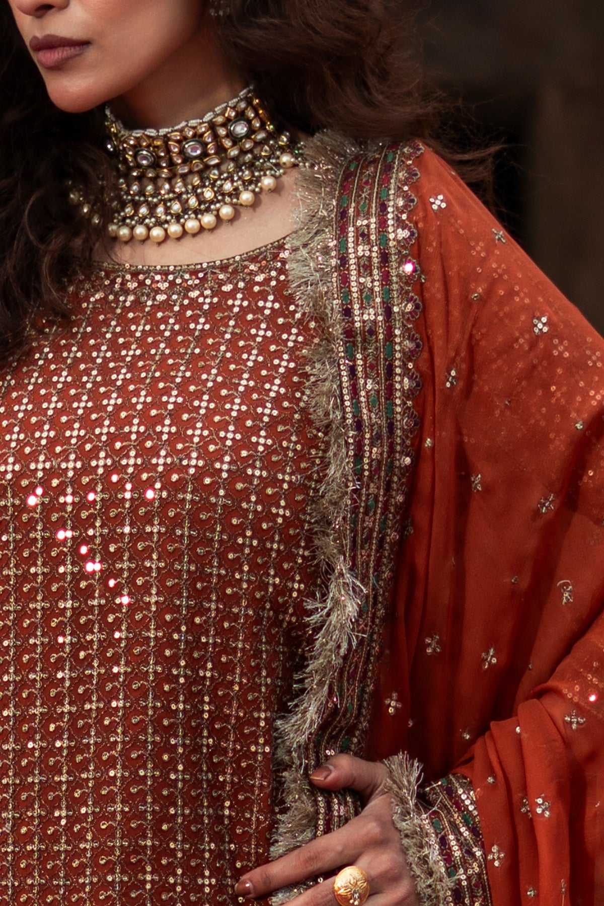 Charizma | Festive Pret  | CMA-6-222 - Dress - available at Maria Faisal in UK and USA.