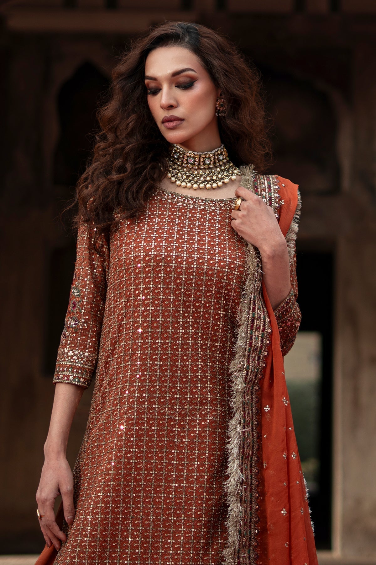 Charizma | Festive Pret  | CMA-6-222 - Dress - available at Maria Faisal in UK and USA.