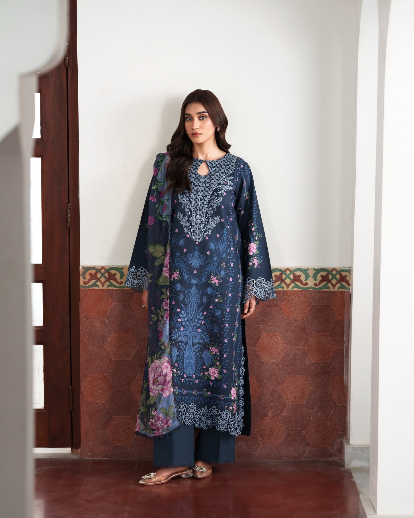 Neeshay | Summer Lines | NOIRELLE - Luxury Dress - available at Maria Faisal in UK and USA.