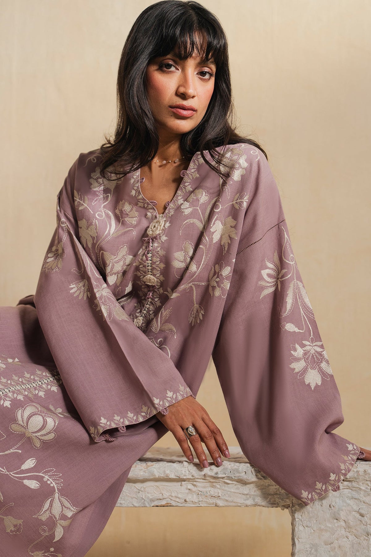 Elan | Indigene Pret | NOORE (ERW-21577) - Luxury Dress - available at Maria Faisal in UK and USA.
