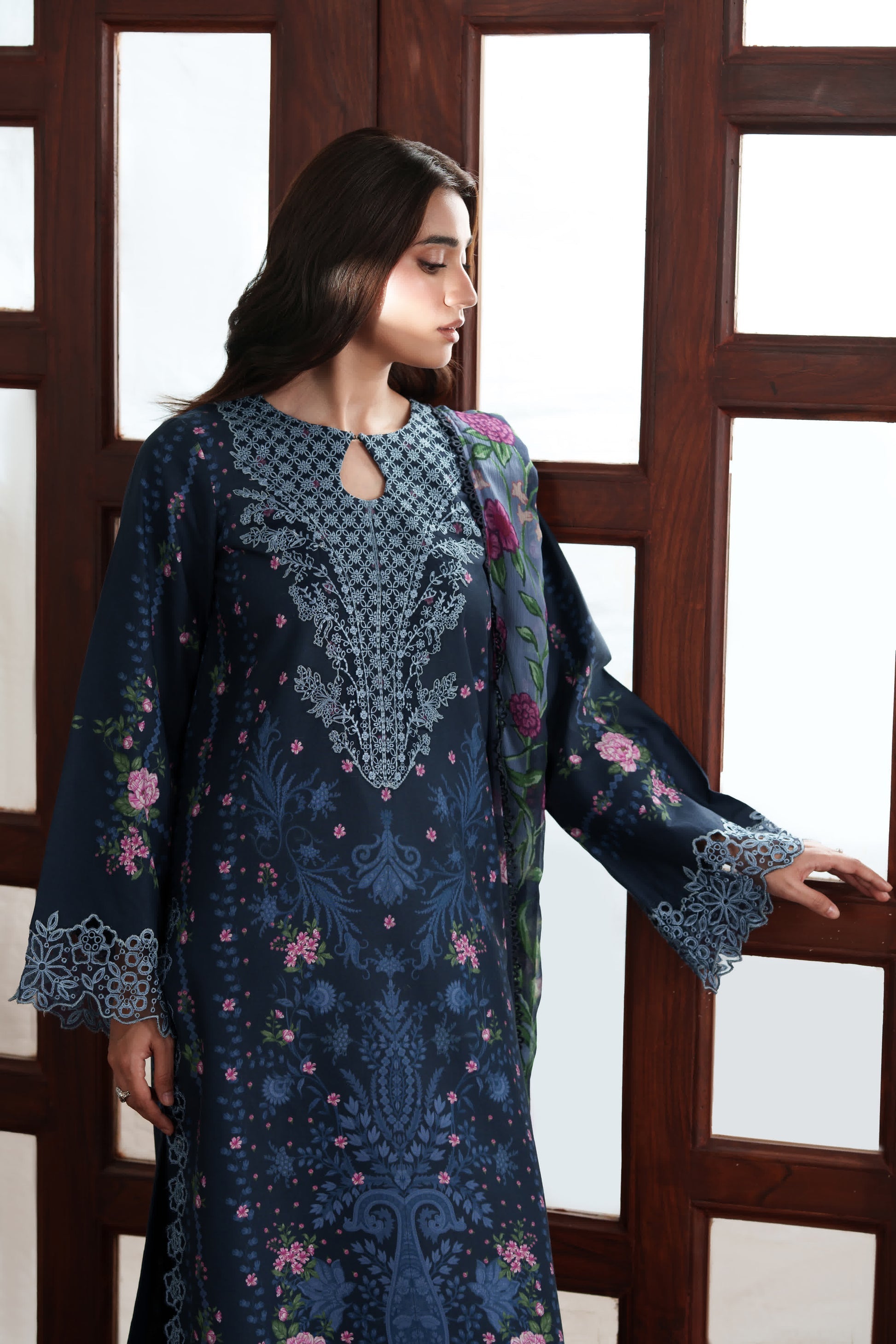 Neeshay | Summer Lines | NOIRELLE - Luxury Dress - available at Maria Faisal in UK and USA.