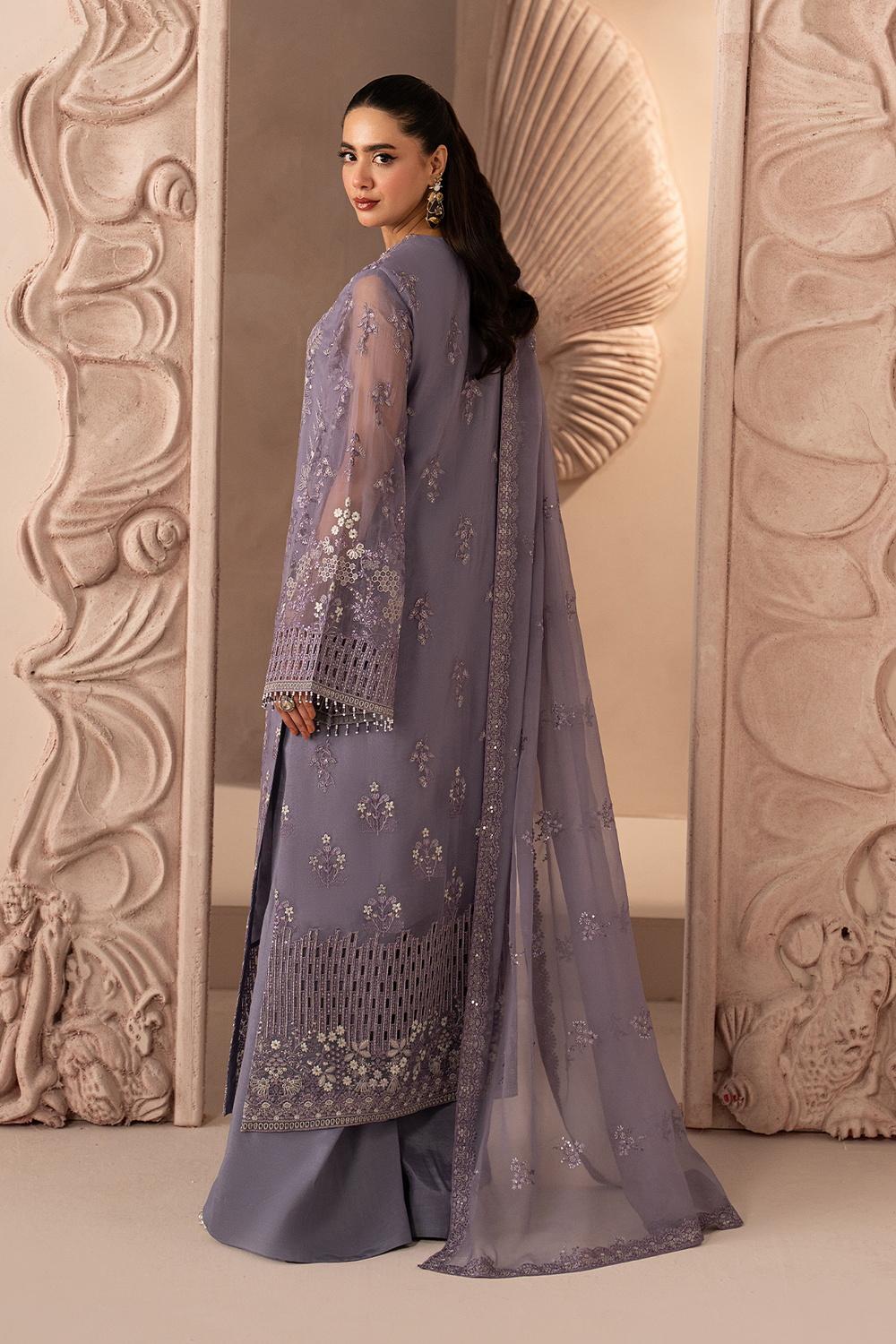 Lavish Premium | Izhare Muhabbat | Purple Grace - Formal Dress - available at Maria Faisal in UK and USA.