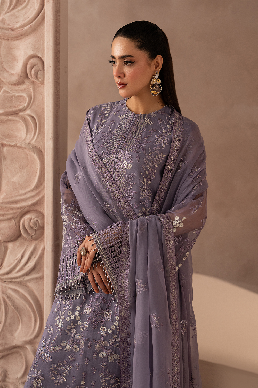 Lavish Premium | Izhare Muhabbat | Purple Grace - Formal Dress - available at Maria Faisal in UK and USA.