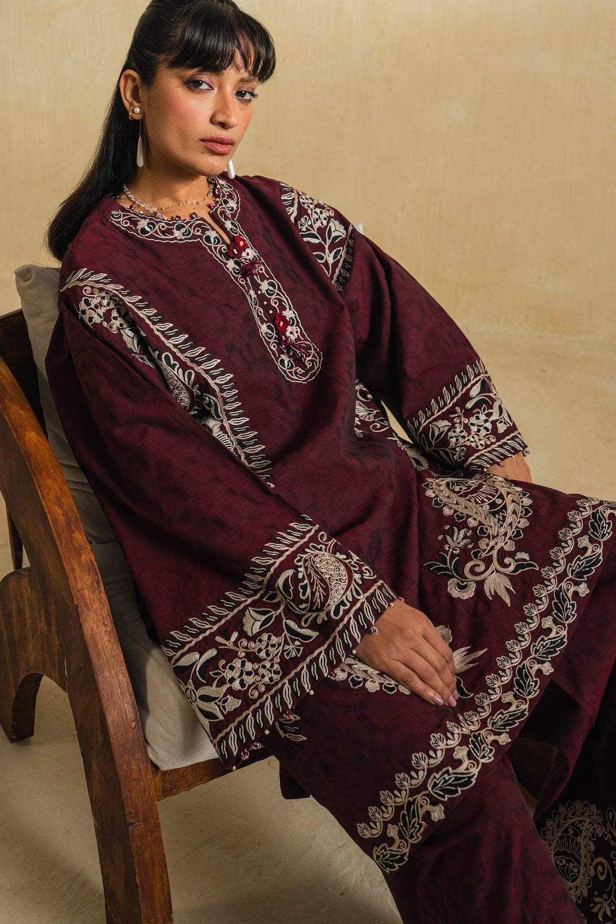 Elan | Indigene Pret |MARWA (ERW-21581) - Luxury Dress - available at Maria Faisal in UK and USA.