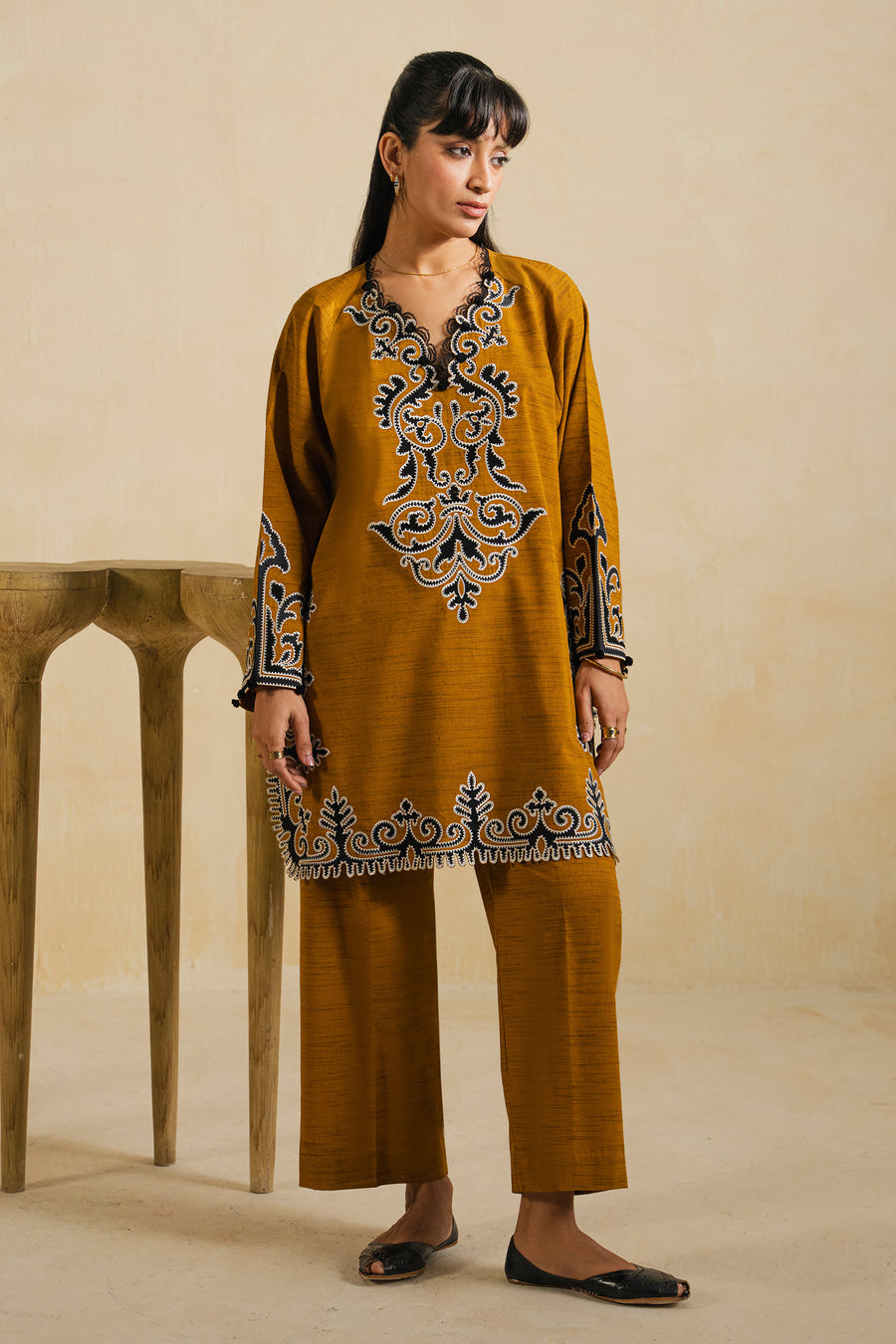 Elan | Indigene Pret |AARIZ (ERW-21580) - Luxury Dress - available at Maria Faisal in UK and USA.