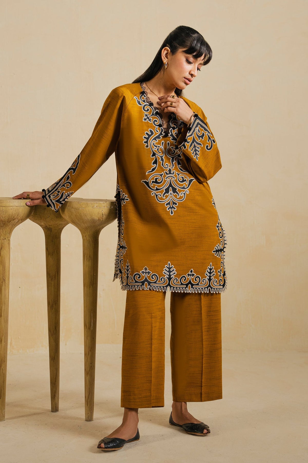 Elan | Indigene Pret |AARIZ (ERW-21580) - Luxury Dress - available at Maria Faisal in UK and USA.
