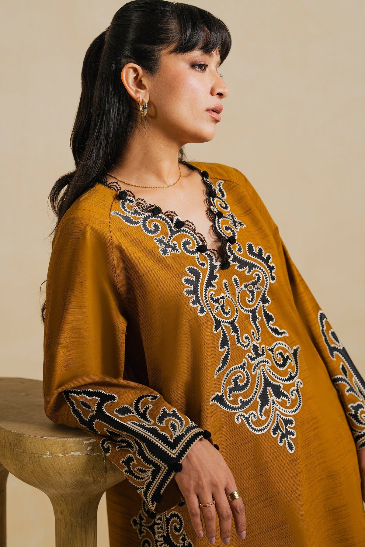 Elan | Indigene Pret |AARIZ (ERW-21580) - Luxury Dress - available at Maria Faisal in UK and USA.