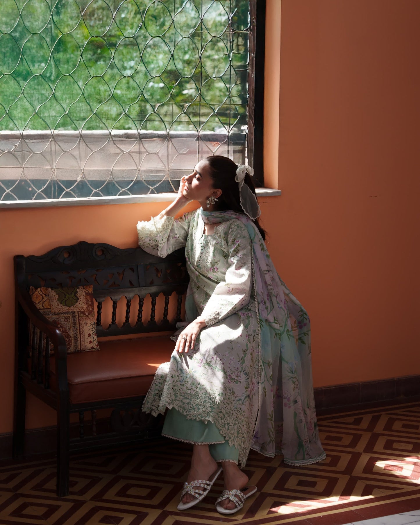 Neeshay | Summer Lines | AVELINE - Luxury Dress - available at Maria Faisal in UK and USA.