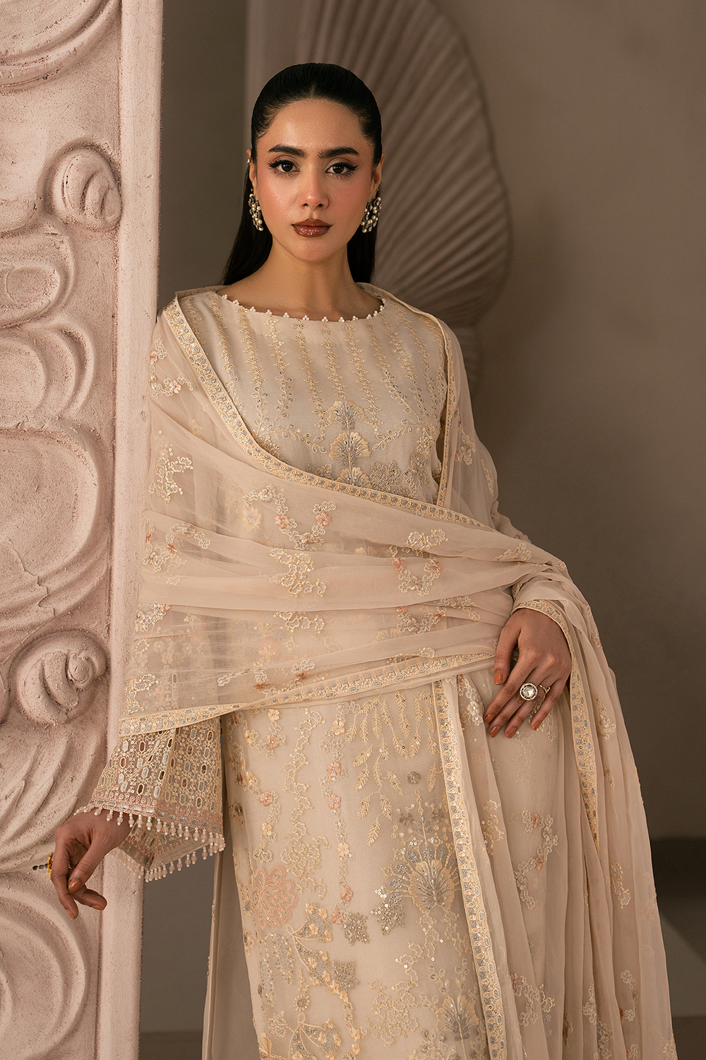 Lavish Premium | Izhare Muhabbat | WHITE ROSE - Formal Dress - available at Maria Faisal in UK and USA.