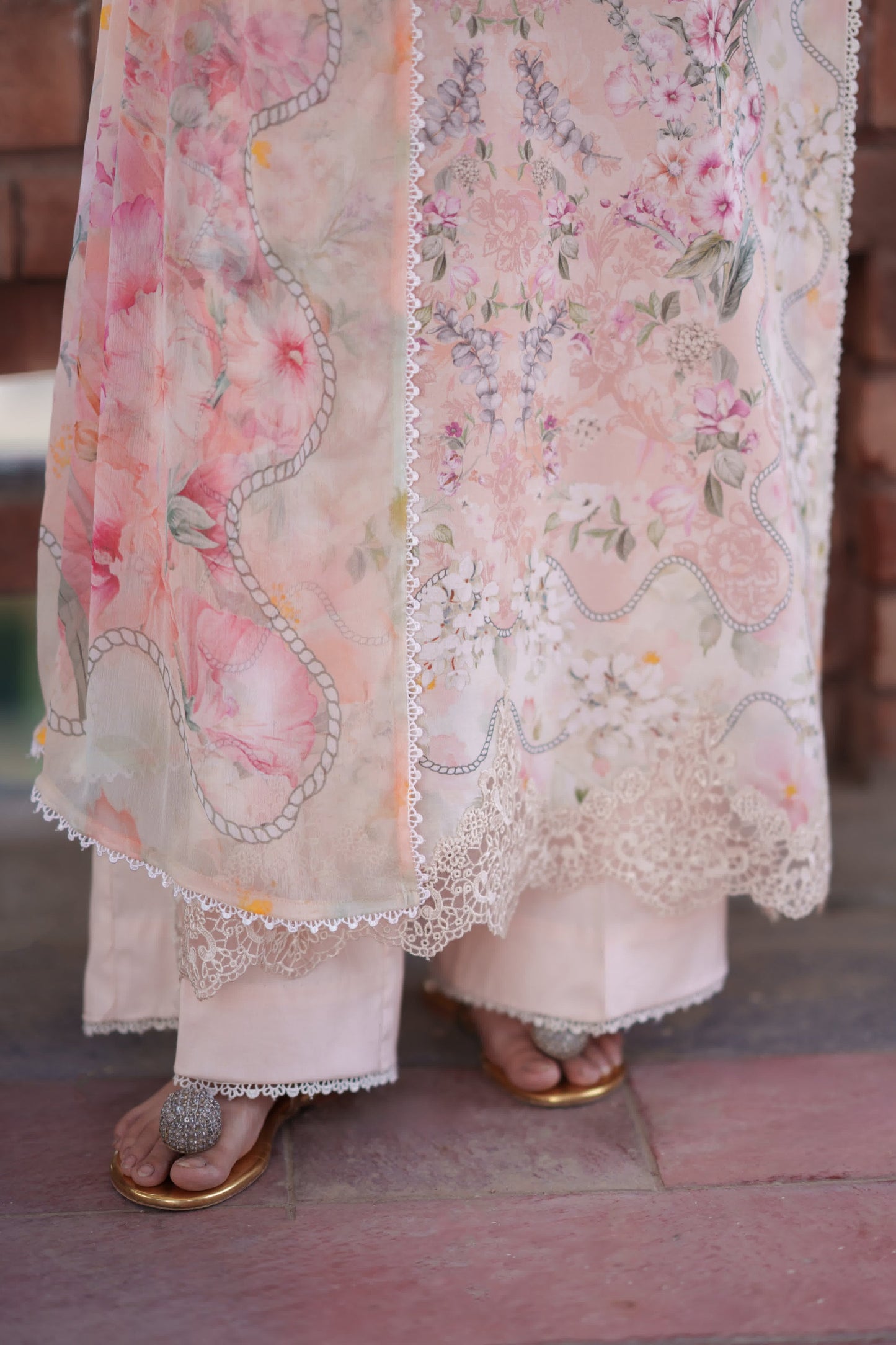 Neeshay | Summer Lines | PEACHLINE - Luxury Dress - available at Maria Faisal in UK and USA.