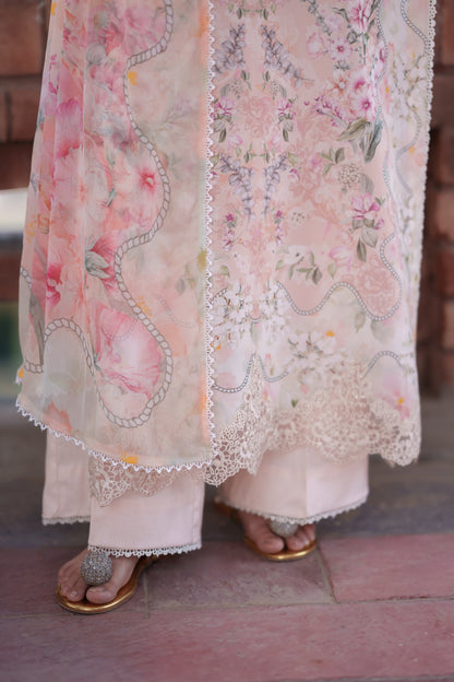 Neeshay | Summer Lines | PEACHLINE - Luxury Dress - available at Maria Faisal in UK and USA.