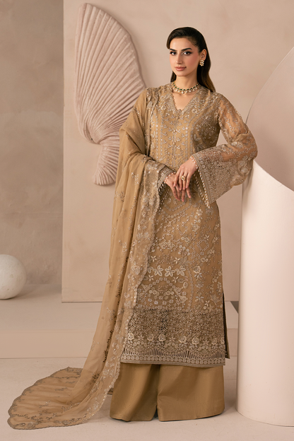 Lavish Premium | Izhare Muhabbat | Golden Charm - Formal Dress - available at Maria Faisal in UK and USA.