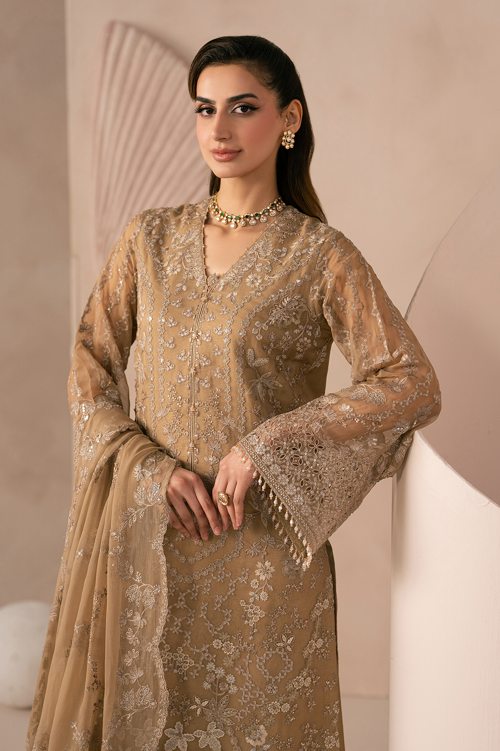 Lavish Premium | Izhare Muhabbat | Golden Charm - Formal Dress - available at Maria Faisal in UK and USA.