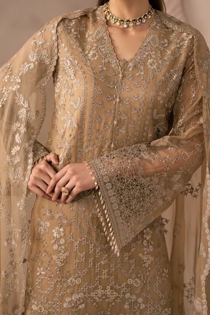 Lavish Premium | Izhare Muhabbat | Golden Charm - Formal Dress - available at Maria Faisal in UK and USA.