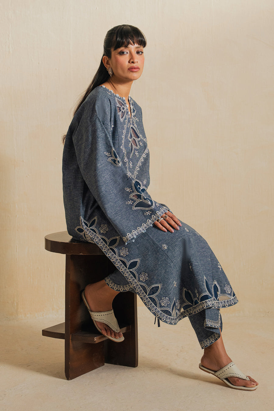 Elan | Indigene Pret | SAHAR (ERW-21579) - Luxury Dress - available at Maria Faisal in UK and USA.