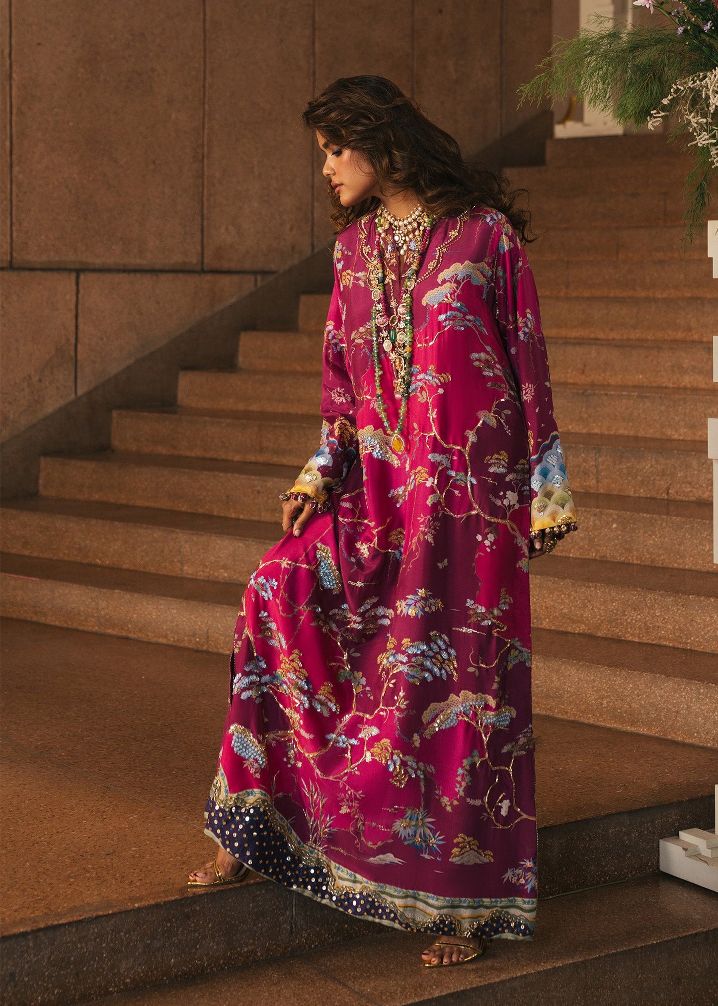 Crimson | Silk Eid Pret | Laila - Plum