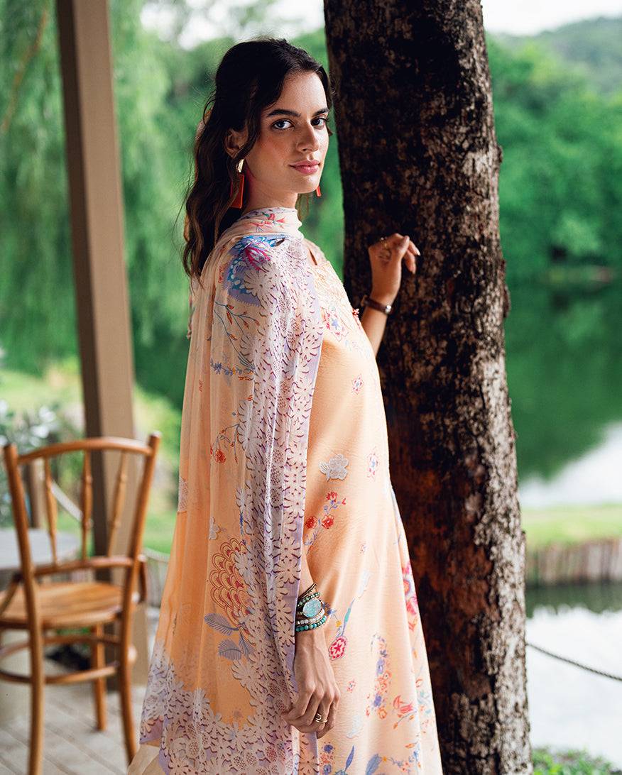 Roheenaz | Garden Veal Printed Lawn 25 | Coral Whim by Maria Faisal - Registered Vendor of : Roheenaz - type : Ladies Clothes - 100% original wedding dresses