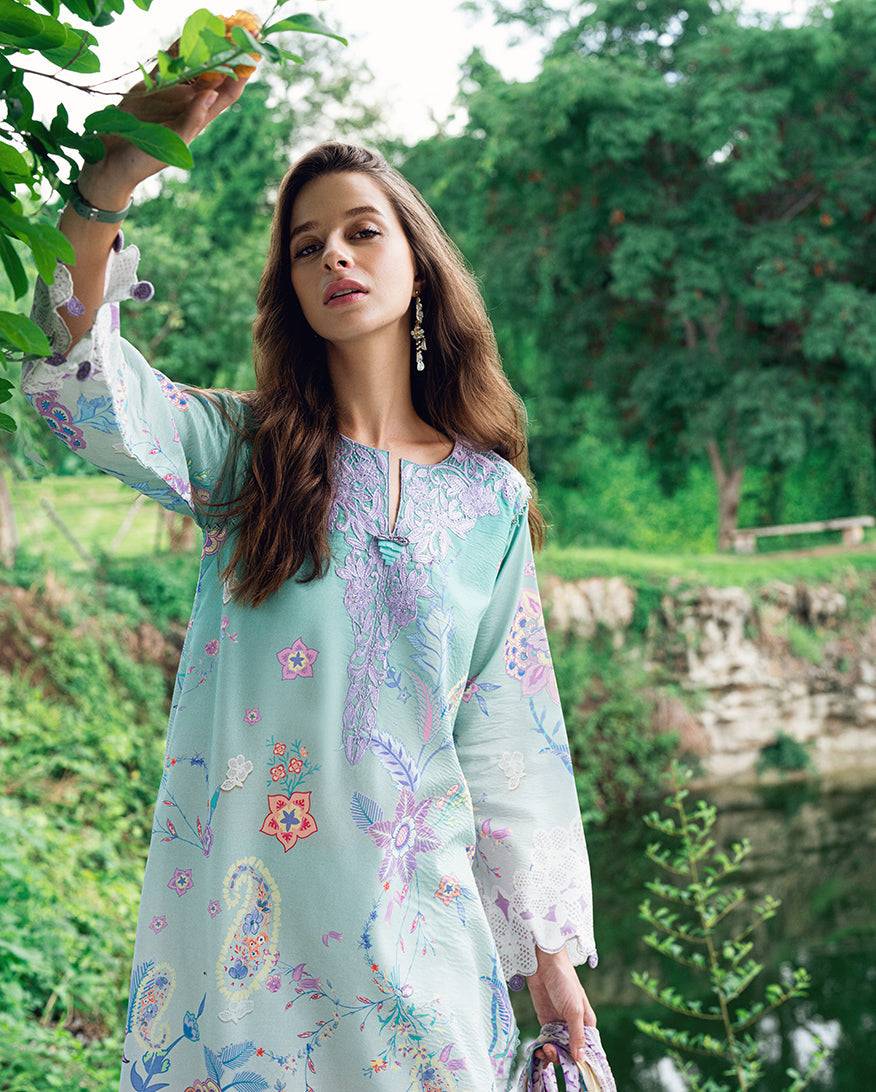 Roheenaz | Garden Veal Printed Lawn 25 | Jazmine Haze. by Maria Faisal - Registered Vendor of : Roheenaz - type : Ladies Clothes - 100% original wedding dresses