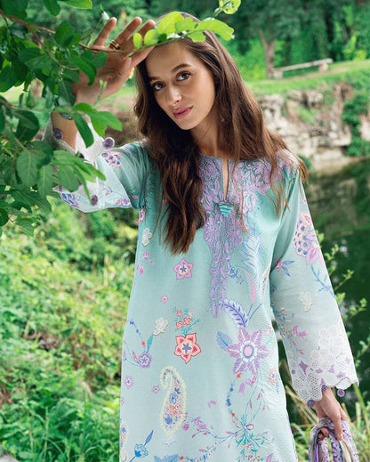 Roheenaz | Garden Veal Printed Lawn 25 | Jazmine Haze. by Maria Faisal - Registered Vendor of : Roheenaz - type : Ladies Clothes - 100% original wedding dresses