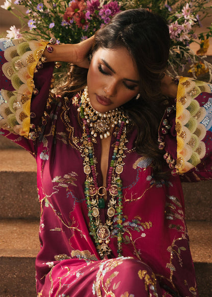 Crimson | Silk Eid Pret | Laila - Plum