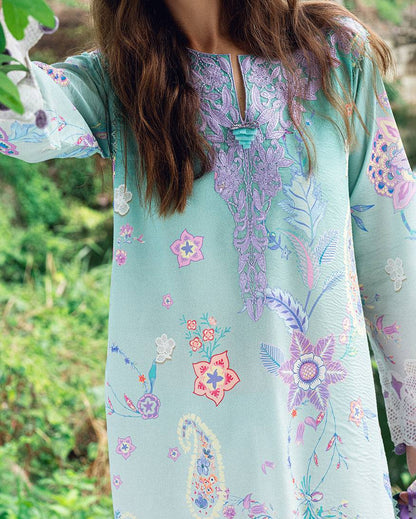 Roheenaz | Garden Veal Printed Lawn 25 | Jazmine Haze. by Maria Faisal - Registered Vendor of : Roheenaz - type : Ladies Clothes - 100% original wedding dresses
